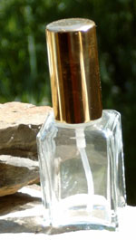 Parfümzerstäuber glas klar Goldkappe